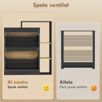 HOMCOM Dulap Slim Pantofi, Dulap Economisire Spațiu Pantofar Slim Pantofar Economisire Spațiu, Negru și Lemn(m-8)