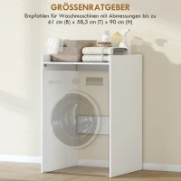 HOMCOM Badkamerkast Niskast met open plank, badkamerkast voor kleine ruimtes, 64 x 60 x 97,5 cm, Wit(m-5)