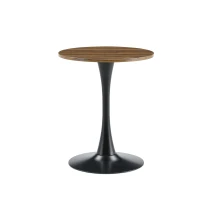 Table d'appoint ronde, style mid-century, pieds antidérapants, usage multifonction, 60x60x72 cm, Noyer(m-9)