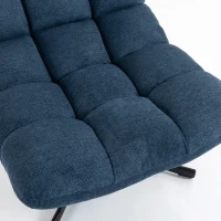 HOMCOM Draaibare Accentstoel, moderne loungefauteuil zonder armleuningen met stalen poten, donkerblauw(m-10)