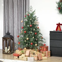 HOMCOM Albero di Natale Artificiale da 150 cm e Ignifugo con 1375 Rami Realistici, Base in Metallo Pieghevole(m-2)