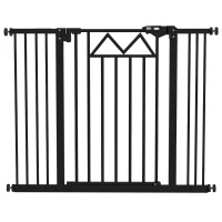 PawHut Cancelletto per Cani con 4 Viti Regolabili e Nastro Adesivo, in Metallo e Plastica, 74-100x76 cm, Nero(m-1)