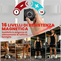 SPORTNOW Vogatore domestico: 16 livelli resistenza, Bluetooth, APP compatibile.(m-5)