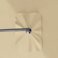 Outsunny 3m Square Canopy Cantilever Parasol, with Cross Base - Beige(m-10)