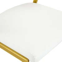 Chaise de salle à manger moderne rembourrée, design épuré, dossier ergonomique, 51x49x78 cm, Blanc(m-7)