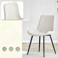 Lot de 4 chaises de salle à manger en similicuir, design moderne, embouts antidérapants, 50x47x83 cm, Blanc+Noir(m-8)