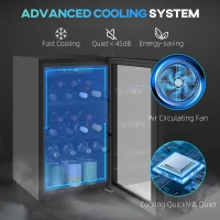 HOMCOM 24 Bottle Wine Cooler, 68 Litre Capacity, 4-16°C Freestanding Drinks Wine Fridge with Glass Door, Black(m-5)