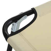 Outsunny Ligstoel, verstelbare rugleuning met 5 standen, sneldrogend, metalen frame, 190 x 56 x 28 cm, crème(m-12)