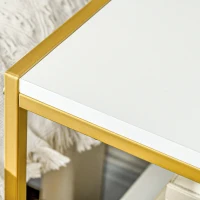 HOMCOM Set di 2 Comodini Moderni con Cassetto e Ripiano Aperto, 50x40x55cm, Bianco e Oro(m-7)