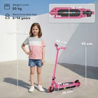 AIYAPLAY Electric Scooter for Kids 6-14 Years, with Colourful Lights, Pink(m-3)