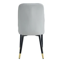 Lot de 2 chaises de salle à manger modernes, assise rembourrée, embouts antidérapants, 43x41.5x89 cm, Gris clair(m-12)
