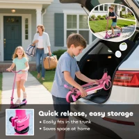 AIYAPLAY Electric Scooter for Kids 6-14 Years, with Colourful Lights, Pink(m-6)