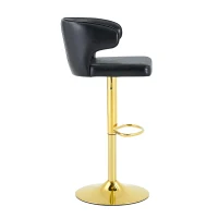 Lot de 2 tabourets de bar avec dossier, réglables en hauteur et pivotants 360°, 49.7x45x110 cm, Noir(m-11)