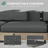Outsunny Three-Piece 'L' Garden Sofa Set - Grey(m-7)