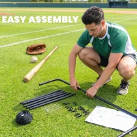 HOMCOM Rebounder Net Playback Game Spot Target Ball Rebounders Training Equipment Play Teaching(m-6)