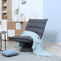 HOMCOM fauteuil, draaibare zitting, verstelbare rugleuning, zachte bekleding, ademende hoes, donkergrijs, 62 x 62 x 95 cm(m-2)