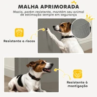 PawHut Barreira de Segurança para Cães Retrátil 0-136 cm  para Cães Pequenos com Botão de Fecho Cinzento(m-7)