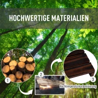 Outsunny Plantenrek plantenstandaard bloementrap met vier treden massief hout verkoold(m-5)