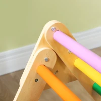 AIYAPLAY Toddler Climbing Frame for Kids with Ramp, 3 in 1 Wooden Pikler Triangle Set for 18-48 Months, Multicolour(m-10)