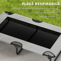 PawHut Pat pentru Câini Mari, Pliabil, cu Material din Plasă, de Interior și Exterior, 107x61x20 cm, Gri Deschis(m-7)