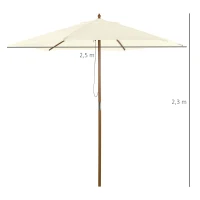 Outsunny Zonnescherm tuinscherm zonwering 3-delig bamboe 180/㎡ polyester crème(m-3)