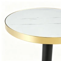 Table d'appoint ronde, plateau anti-rayures facile à nettoyer, 60x60x74 cm, Blanc(m-6)