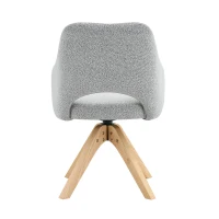 Lot de 2 chaises pivotantes style rétro luxe léger, revêtement en tissu structuré, 45x48x85 cm, Couleur naturelle(m-11)