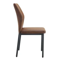 Lot de 4 chaises de salle à manger, style léger-luxe, patins antidérapants, 43x42.6x93 cm, Marron+Noir(m-11)