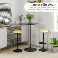 HOMCOM Bartafel Staantafel, Tafel voor 2 Personen, 60 x 60 x 102 cm, Zwart(m-4)