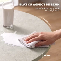 HOMCOM Masă de Sufragerie Extensibilă pentru 4-6 Persoane cu Picior în Formă de X, Gri Ciment(m-6)