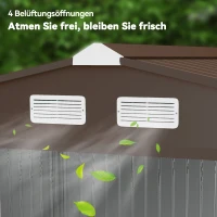 Outsunny gereedschapsschuur met fundering gereedschapsschuur tuinschuur tuinschuur metaal geel 277 x 195 x 192 cm(m-8)