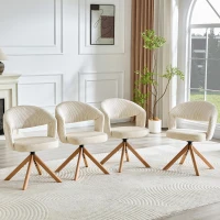Lot de 2 chaises pivotantes rétro-luxe, patins feutre antidérapants, rotation 360° silencieuse, 47x47.5x81.5 cm, Couleur naturelle(m-1)