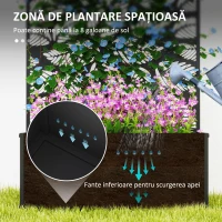 Outsunny Jardinieră Ridicată cu Spalier Decorativ pentru Plante Cățărătoare, de Podea sau de Perete, 61x23x113 cm, Negru(m-4)