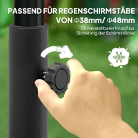 Outsunny Tuinparasolvoet, parasolvoet van kunststof, navulbaar met water of zand, kunststof, zwart(m-4)