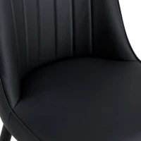 Lot de 2 chaises de salle à manger modernes, assise rembourrée, embouts antidérapants, 43x41.5x89 cm, Noir(m-9)