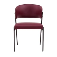 Chaise de salle à manger moderne rembourrée, design épuré, dossier ergonomique, 51x49x78 cm, Rouge(m-2)