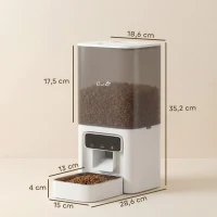 PawHut Distributore Automatico di Cibo per Gatti 4.5L con APP e Registratore Vocale(m-3)