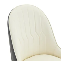 Lot de 2 chaises de salle à manger, dossier motif éclair stylé, déperlante et facile d'entretien, 47.3x44x91 cm, Blanc+Noir(m-5)