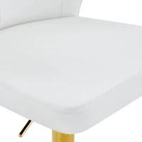Lot de 2 tabourets de bar avec dossier, réglables en hauteur et pivotants 360°, 49.7x45x110 cm, Blanc(m-7)
