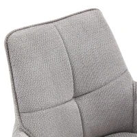 Fauteuil pivotant 360° rembourré, piètement métal laqué stable, patins antidérapants, 48x50x85 cm, Gris(m-6)