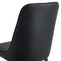 Lot de 2 chaises de salle à manger modernes, assise rembourrée, embouts antidérapants, 43x41.5x89 cm, Noir(m-10)