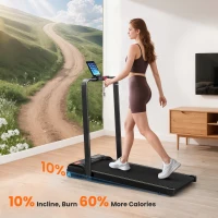 SPORTNOW Folding Walking Treadmill, Under Desk Walking Pad with Incline, Black(m-4)