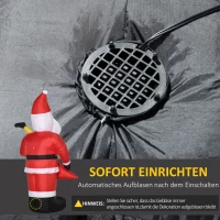 Outsunny kerstdecoratie, kerstman met elektrische gitaar, opblaasbaar, groot, inclusief blazer, 140 x 75 x 215 cm(m-6)