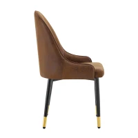 Lot de 2 chaises de salle à manger, dossier motif éclair stylé, déperlante et facile d'entretien, 47.3x44x91 cm, Marron+Noir(m-9)