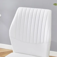 Lot de 4 chaises de salle à manger, style léger-luxe, patins antidérapants, 43x42.6x93 cm, Blanc+Argent(m-6)