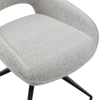 Chaise de salle à manger pivotante 360°, accoudoirs, patins réglables antidérapants, 50x50x87 cm, Gris+Beige(m-5)