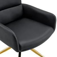 Chaise pivotante de salle, manger style luxe léger européen, lot de 2, patins antidérapants, 55x50x85 cm, Noir+Or(m-7)