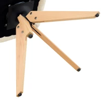 Lot de 2 chaises de salle à manger pivotantes style rétro luxueux, piètement quatre pieds en bois massif, 56,00x44,00x84,00 cm, Couleur naturelle(m-10)