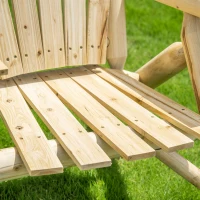 Outsunny Tuinbankcombinatie voor 2 personen, met geïntegreerde tafel, natuurlijk hout, 157 x 88 x 103 cm(m-8)