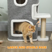 PawHut 75 cm Cat Tree, Cat Tower Condo for Indoor Cats with Scratching Post, Jumping Platform, Grey(m-6)